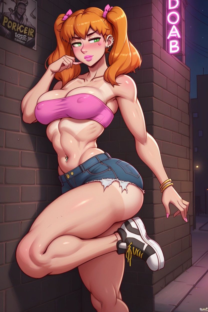 Wasp Waist, Cracks On Walls, Highly Detailed Hentai AI Porn
