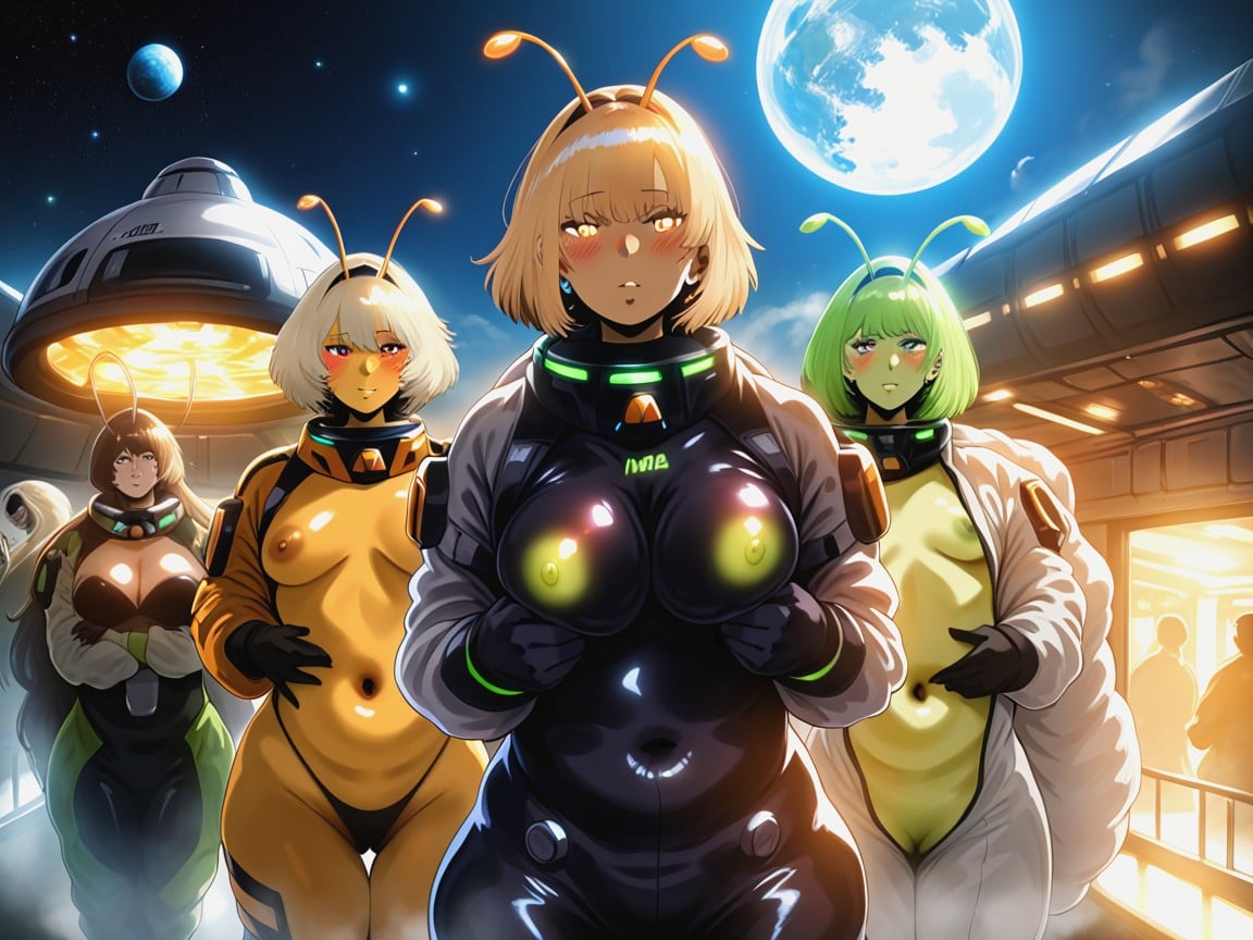 18+, Glowing Eyes, Black Long Alien Robes Latina AI Porn
