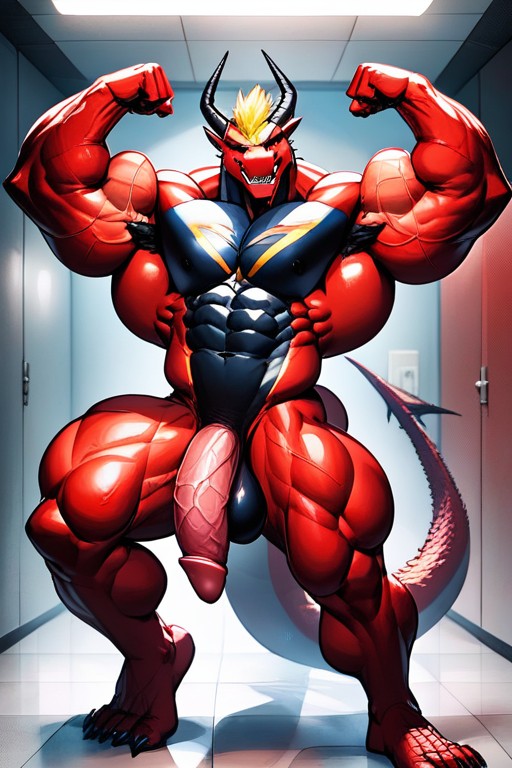 Hyper Muscle Growth, Large Breast, Naked Furry AI Porn