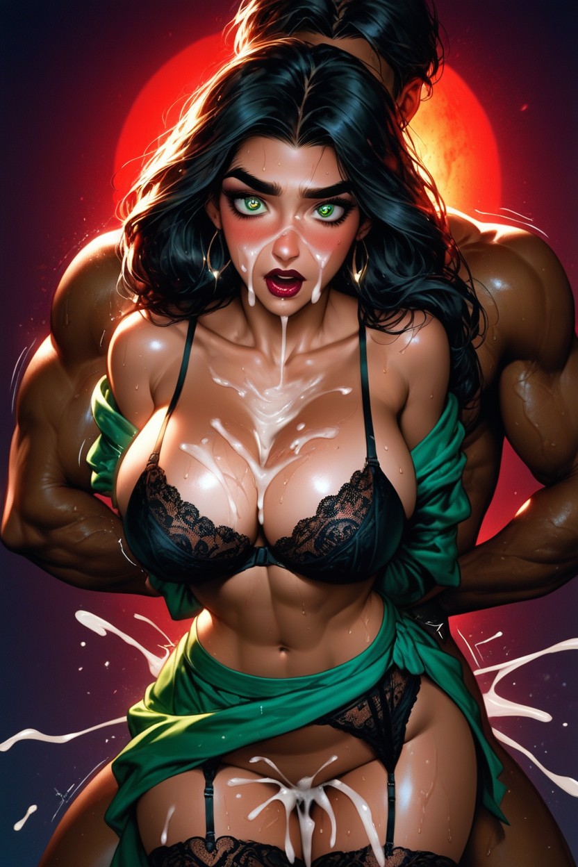 Green Eyes, Creampie, Standing Hentai AI Porn