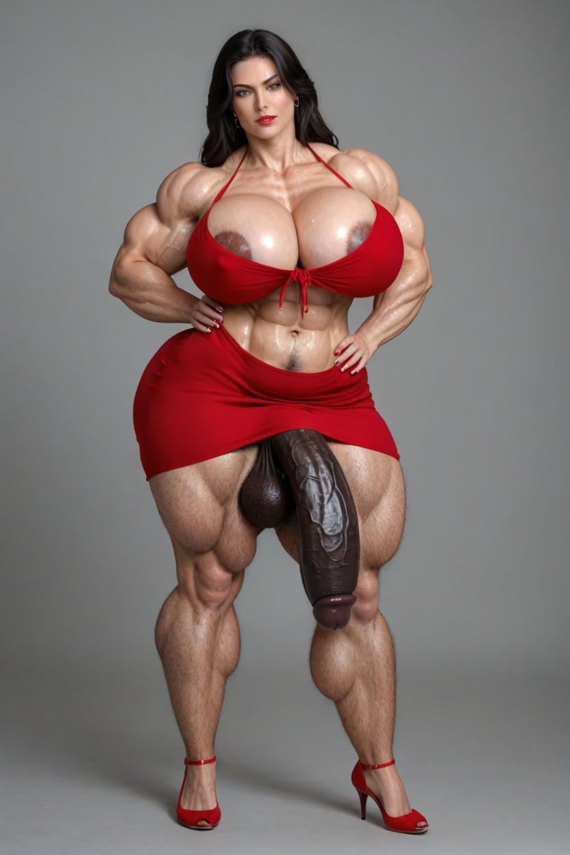 Red Jumper, Muscle Shoulders, Bodybuilder Porno IA transsexuelle