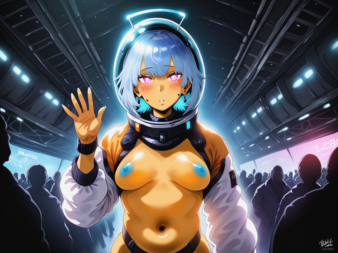 Ojos Brillantes, Futuristic Setting, Gruesa Porno latina IA