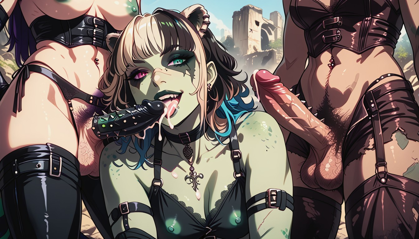 Groping, 18+, Spiked Penis Hentai AI Porn