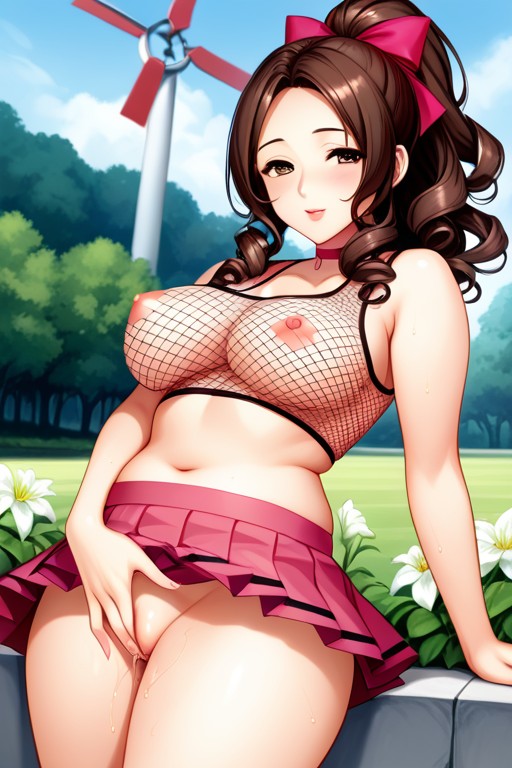 Blushing, Curly Hair, Innie Pussy Hentai IA