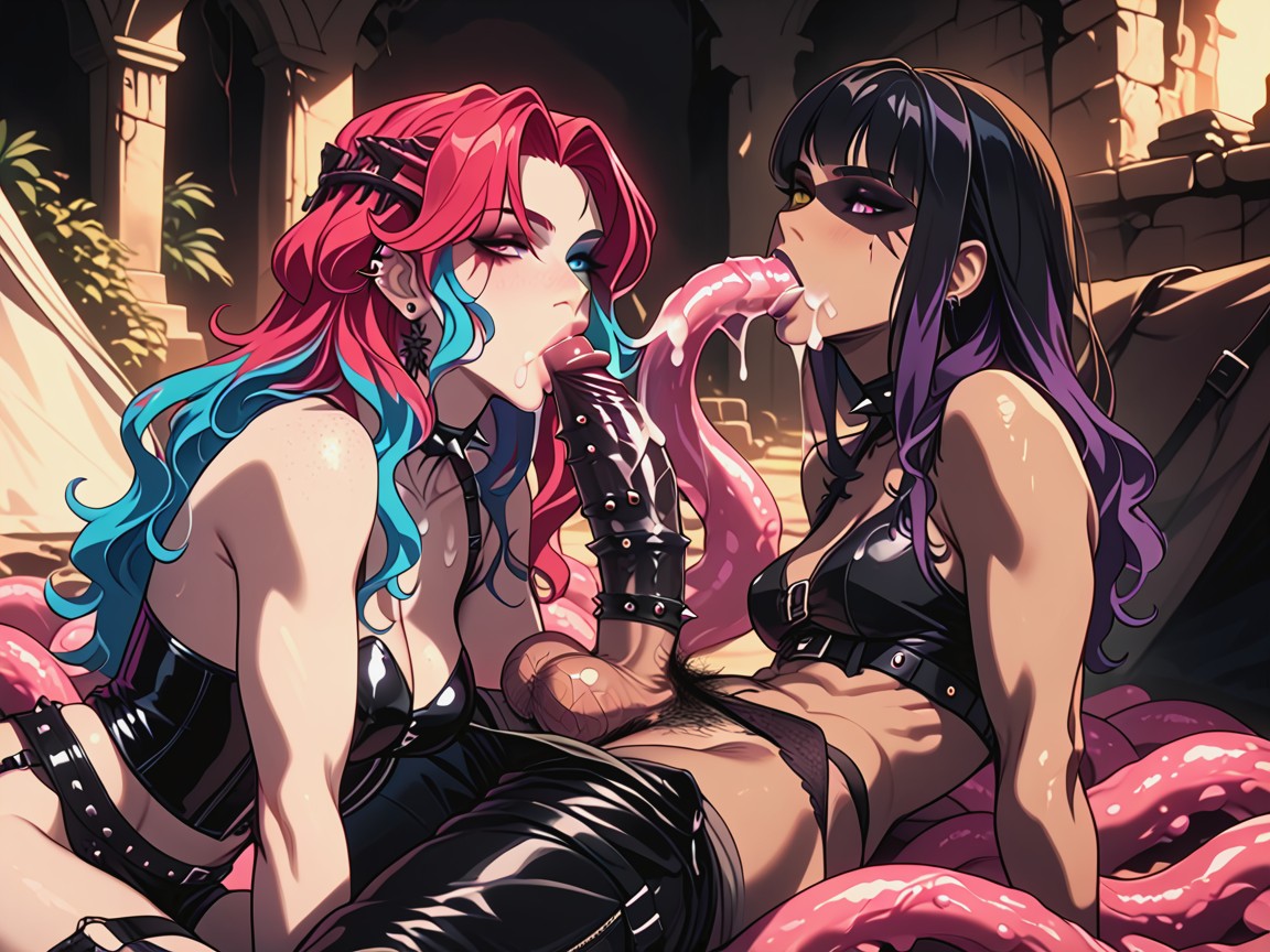 Oral Sex, Garter Belt, Black Cock Hentai AI Porn