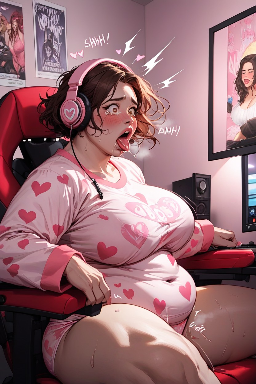 Spread Legs, Wide Eyes, Brown Eyes AI Porn