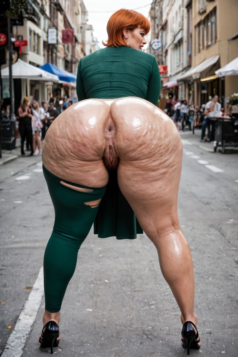 Hairy Pussy, Rear Sided View, Red Head AI Porn