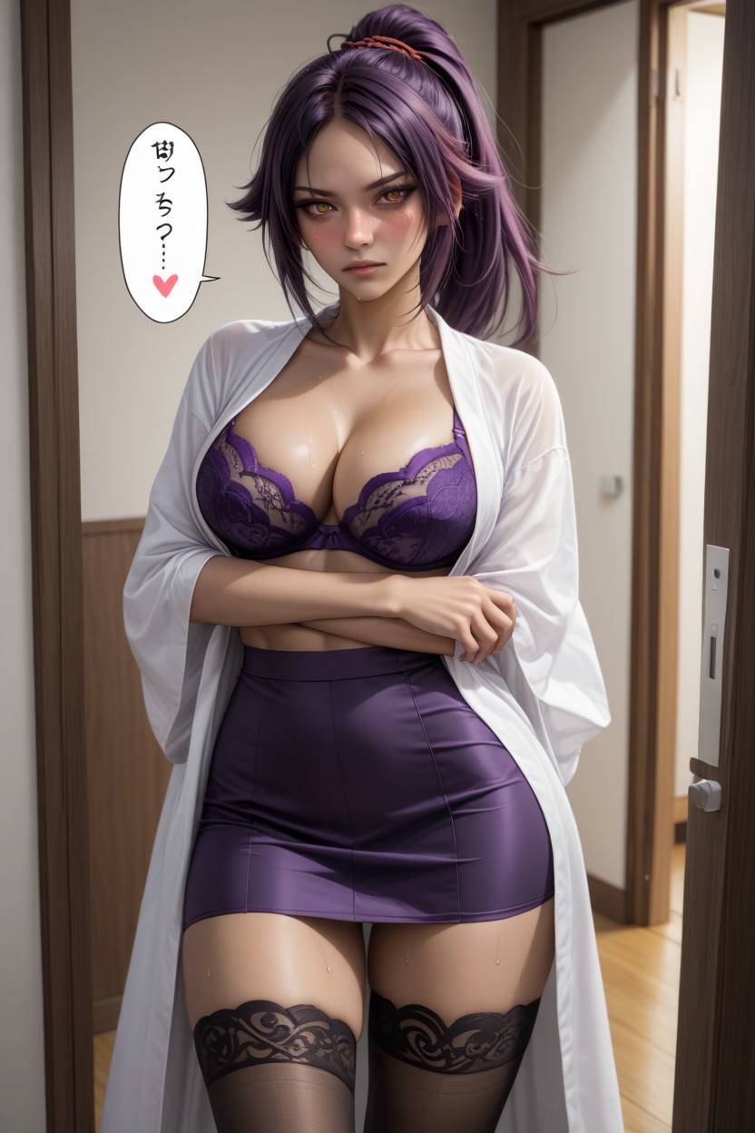 Purple Hair, Yoruichi Shihouin, Cute Hentai AI Porn