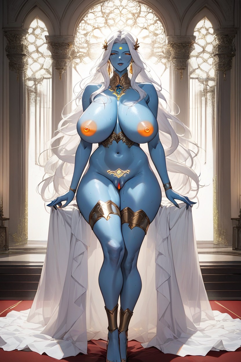 Full Body, 30+, One Hand Rubbing Glowing Pussy Lips Hentai AI Porn
