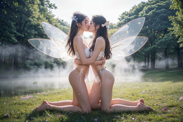 Photos Sous La Jupe, Fireflies Circling Around Them, Silver Chain Ties Porno IA Asiatique