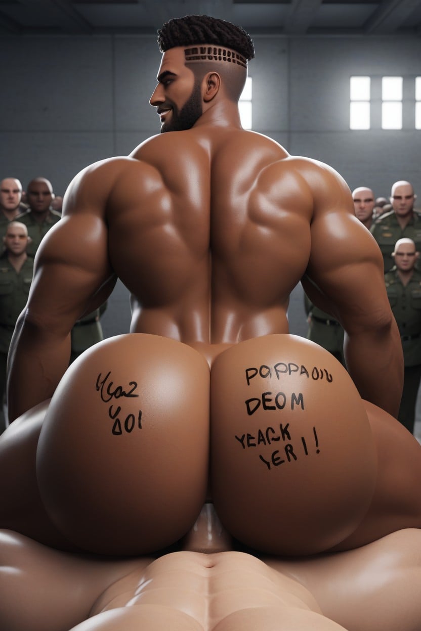 Crowd, Bottom Is Powerful, Top Is Tied Down AI Gay Porn