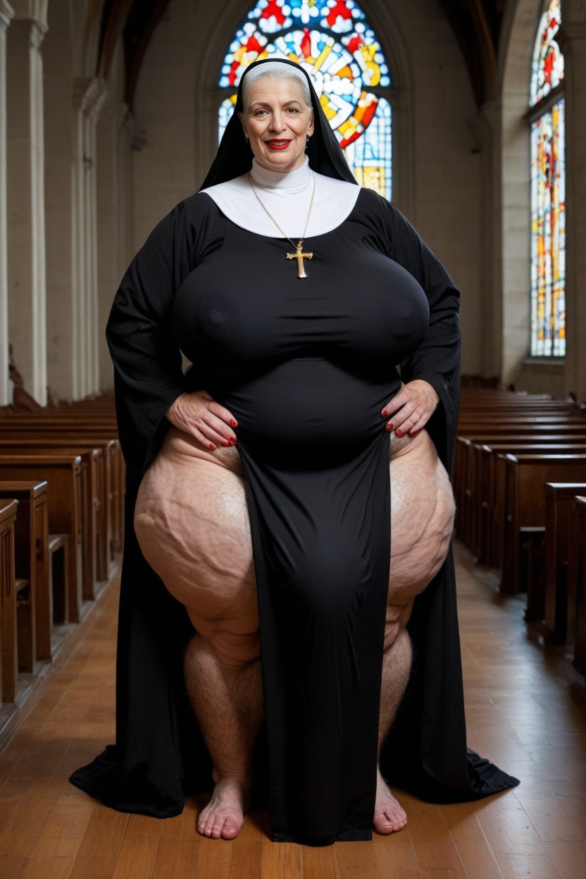 Giant Tall Futanari, Standing, Taking Selfie Of Magnificent Cock AI Porn