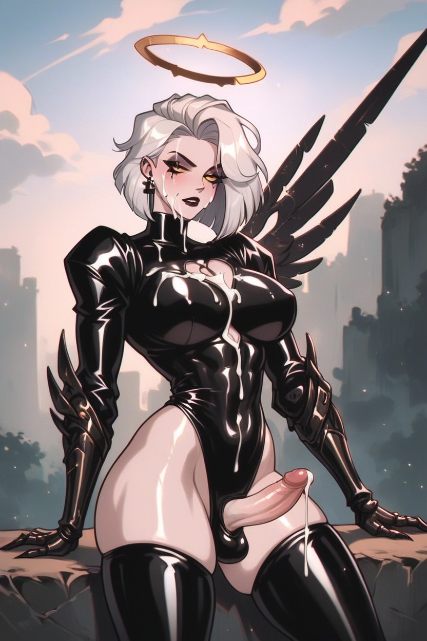 18+, Oiled Skin, Leather Costume Shemale AI Porn
