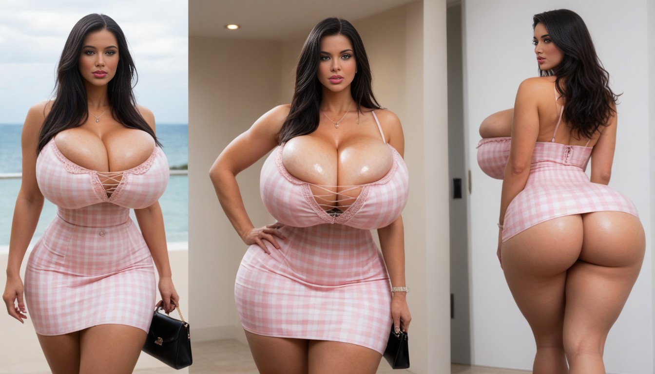 Black Hair, Oiled Breasts, In The Park AI Porn