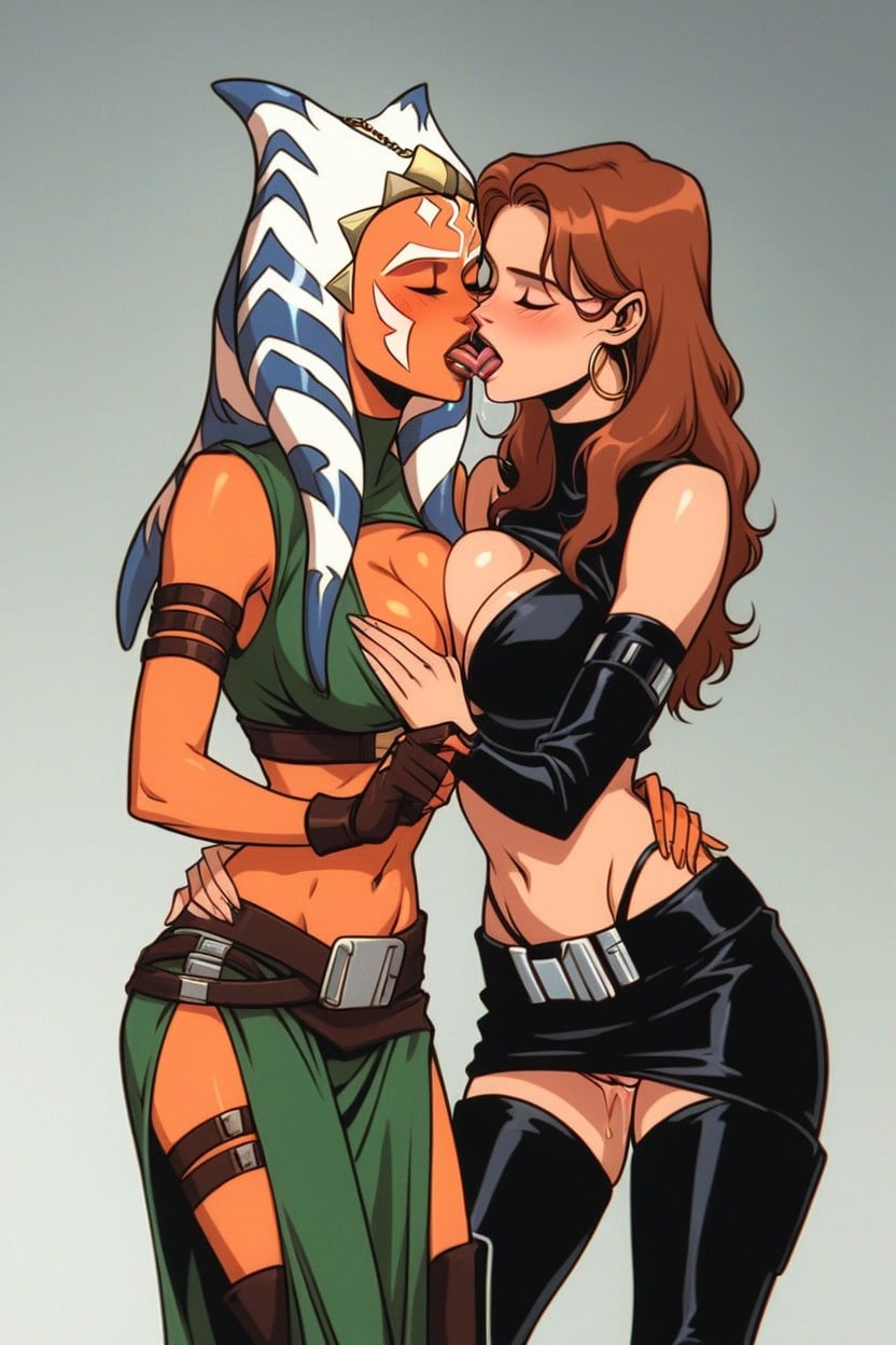 Rounded Breast, Seductive Pose, Touching Face Seductively Hentai AI Porn