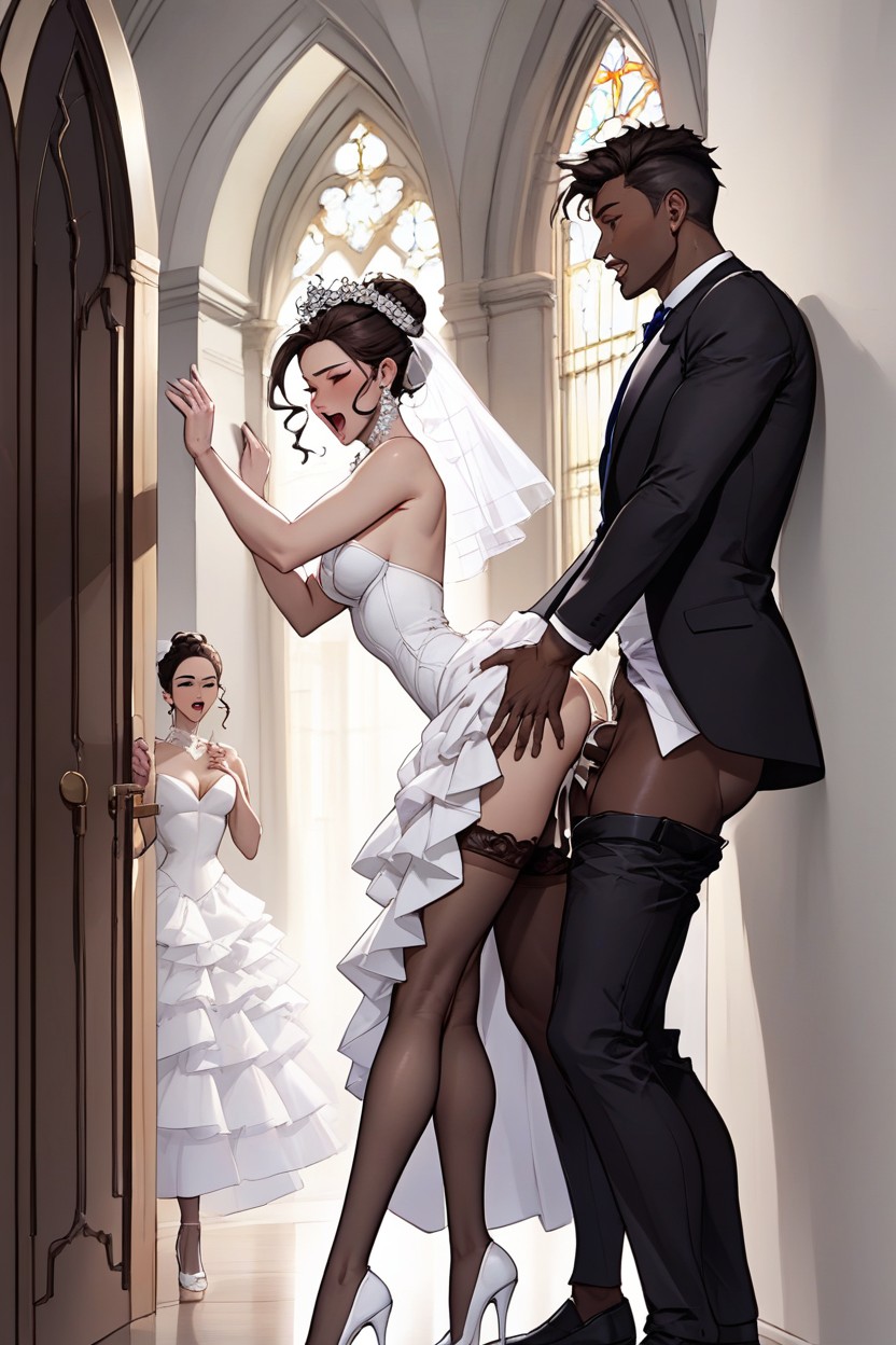 Voyeur, Interracial Fuck, Waist View AI Porn