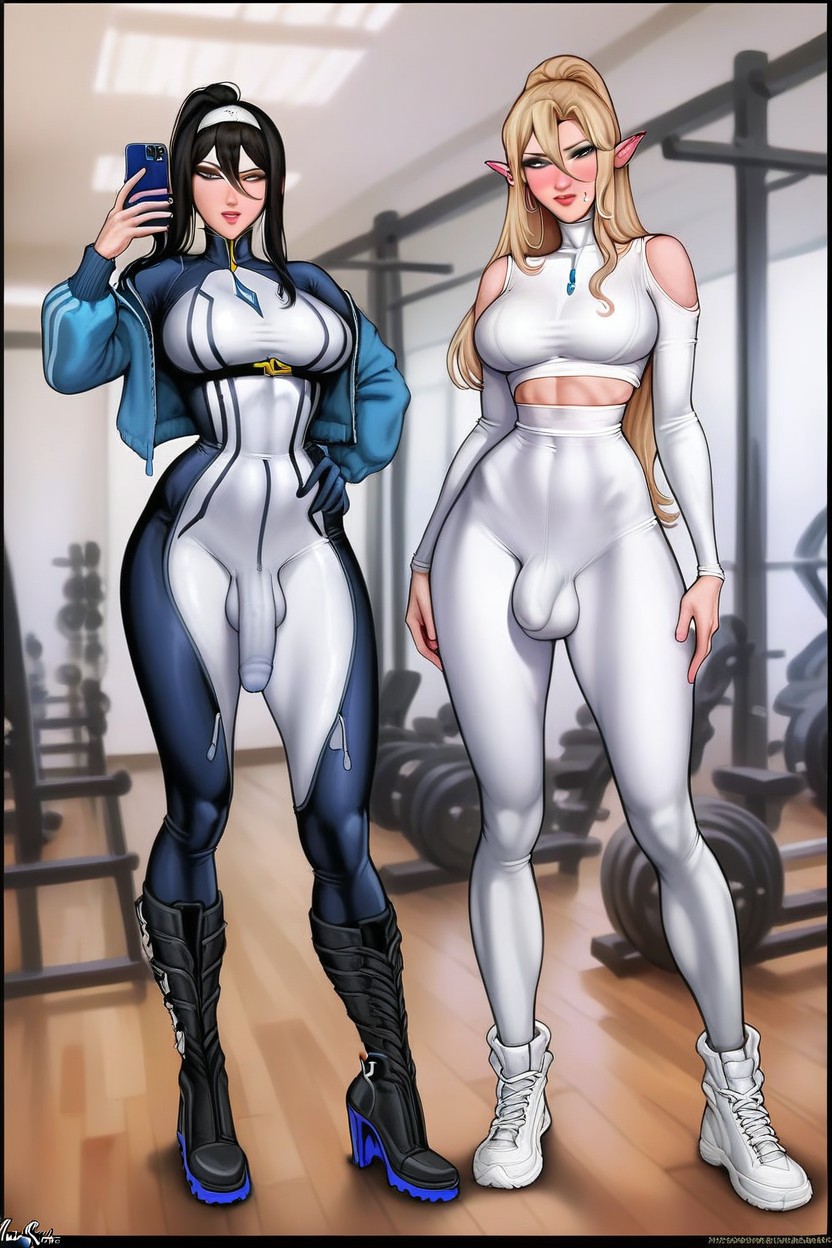 Quads, Tall, Ultra High Detailed Shemale AI Porn
