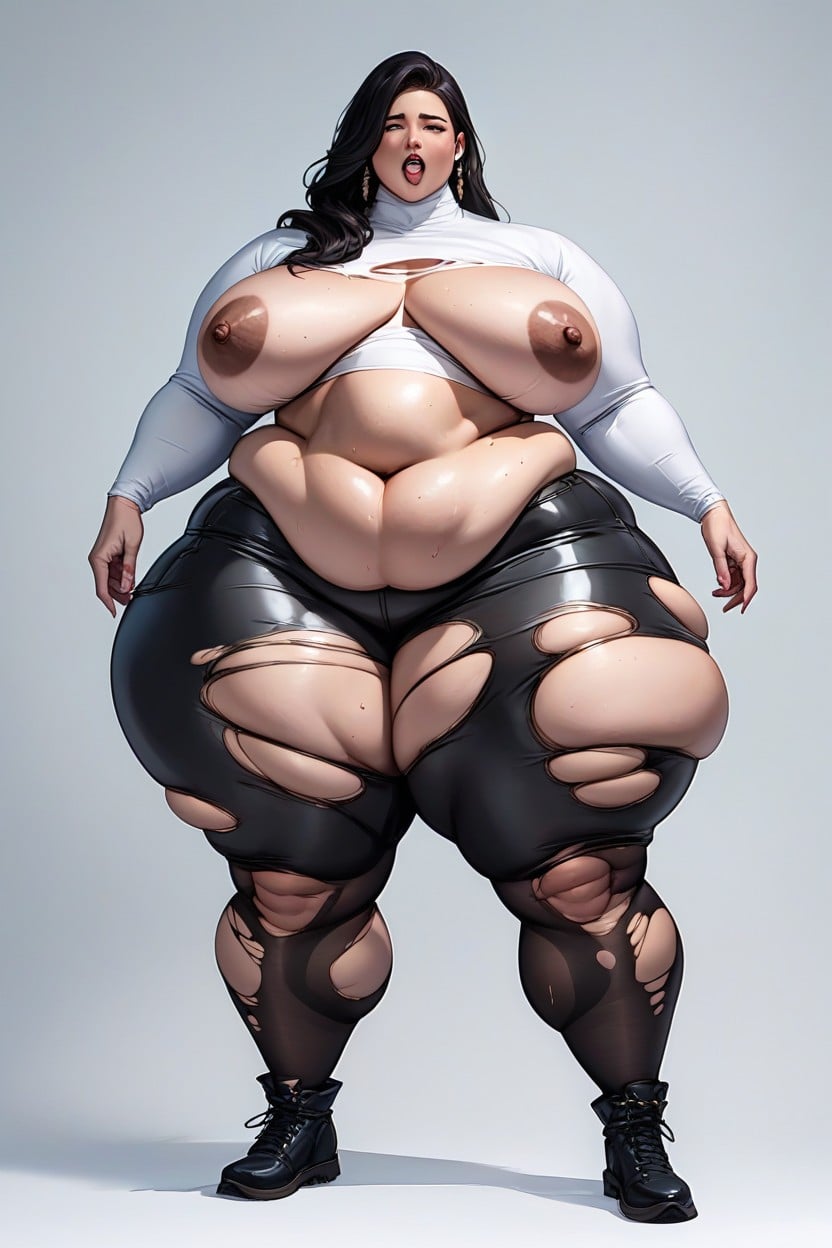 Mesh Top, Muffin Tops, Absurdly Fat Super Super Ussbbw BBW AI Porn