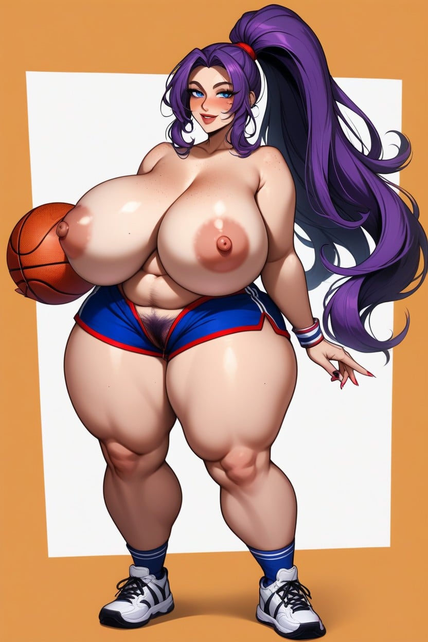 Most Beautiful Detailed Face, Detailed Pink Pointed Puffy Areolae And Juicy Erect Nipples Ultra High Res, Red Basketball Shorts AI Porn