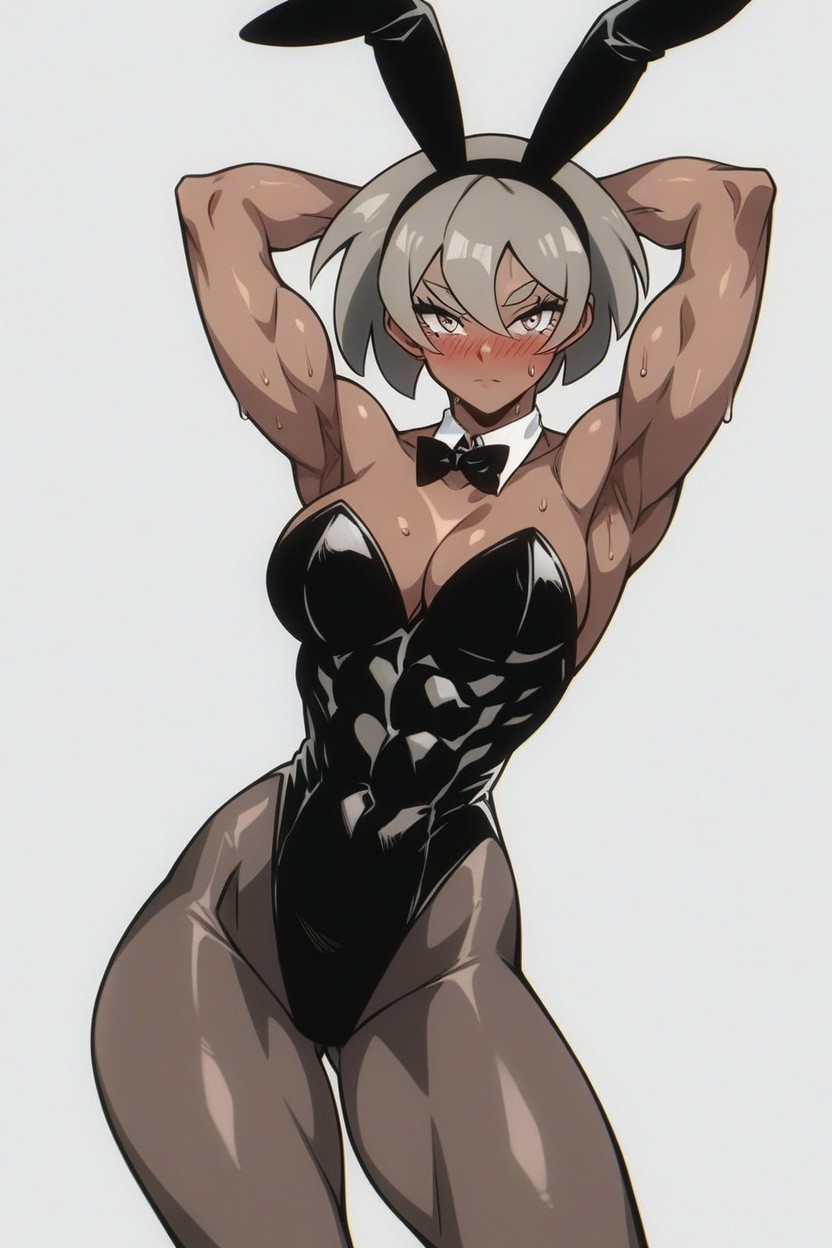 Fit, Eyes Half Closed, Arms Up Hentai AI Porn