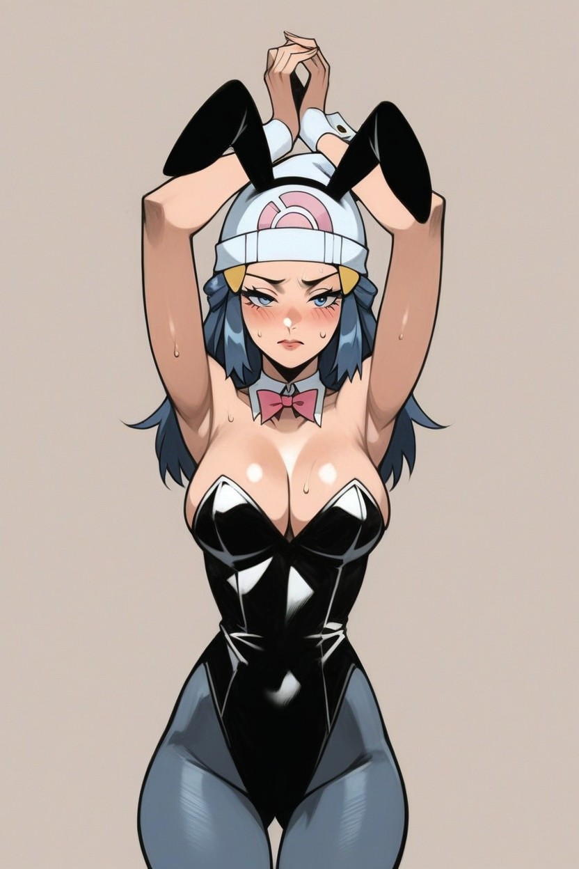Eyes Half Closed, Front View, Body In Frame Hentai AI Porn