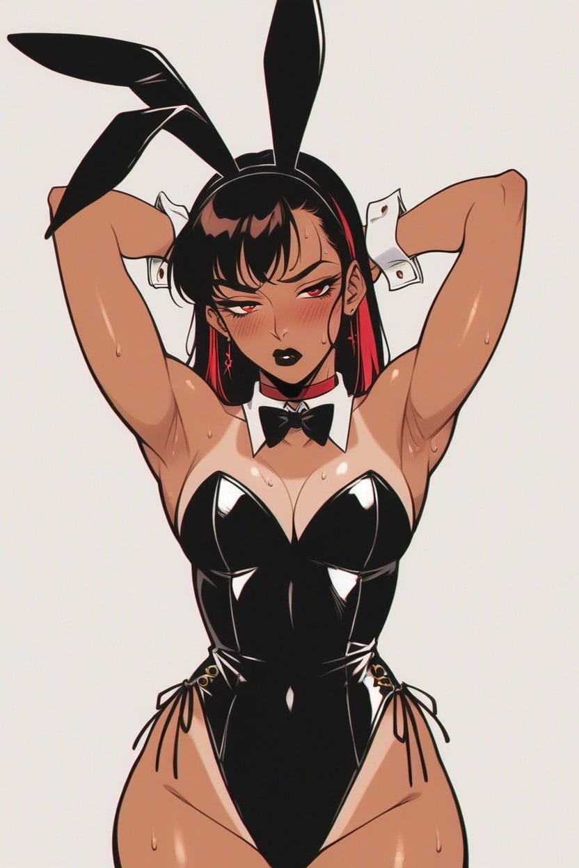 Red Eyes, Tan Lines, Front View Hentai AI Porn