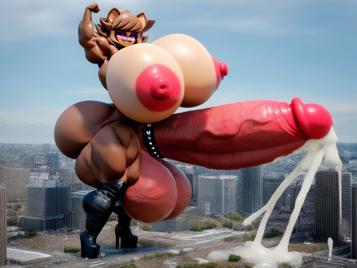 Big Boobs, Standing, Massive Huge Cock Furry AI Porn