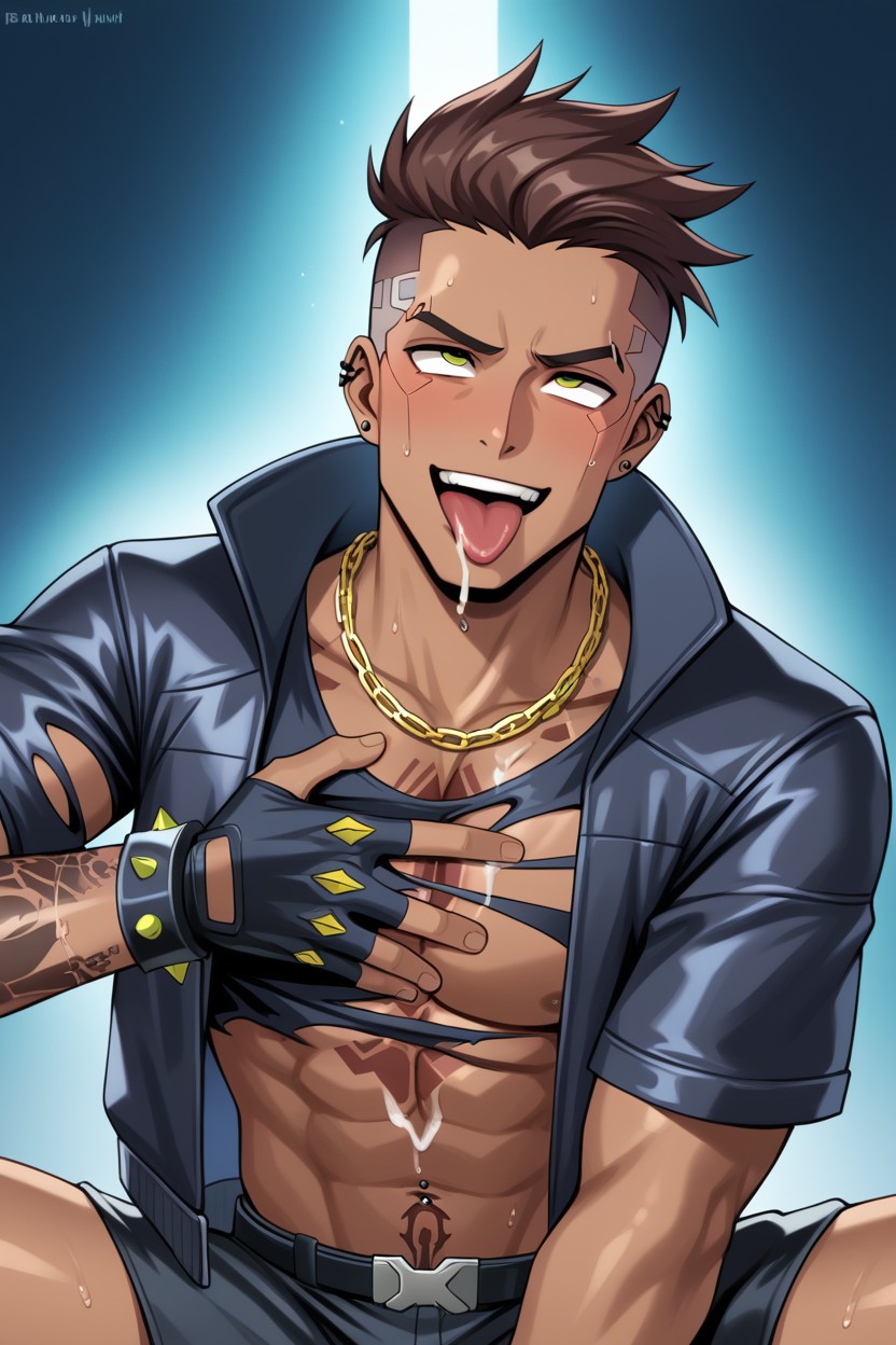 Spiky Hairs, Angry, Rings AI Gay Porn