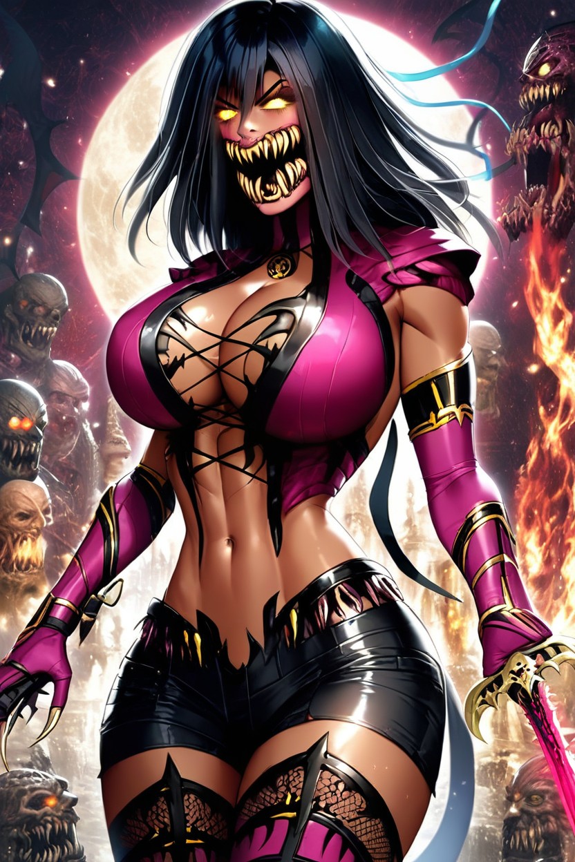 Mileena From Mortal Kombat, Specular, Hyper Breasts Hentai AI Porn