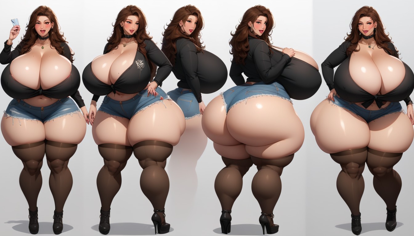 Thick Thighs, Hyper Fat Ass Expansion, The Most Perfect Face BBW AI Porn