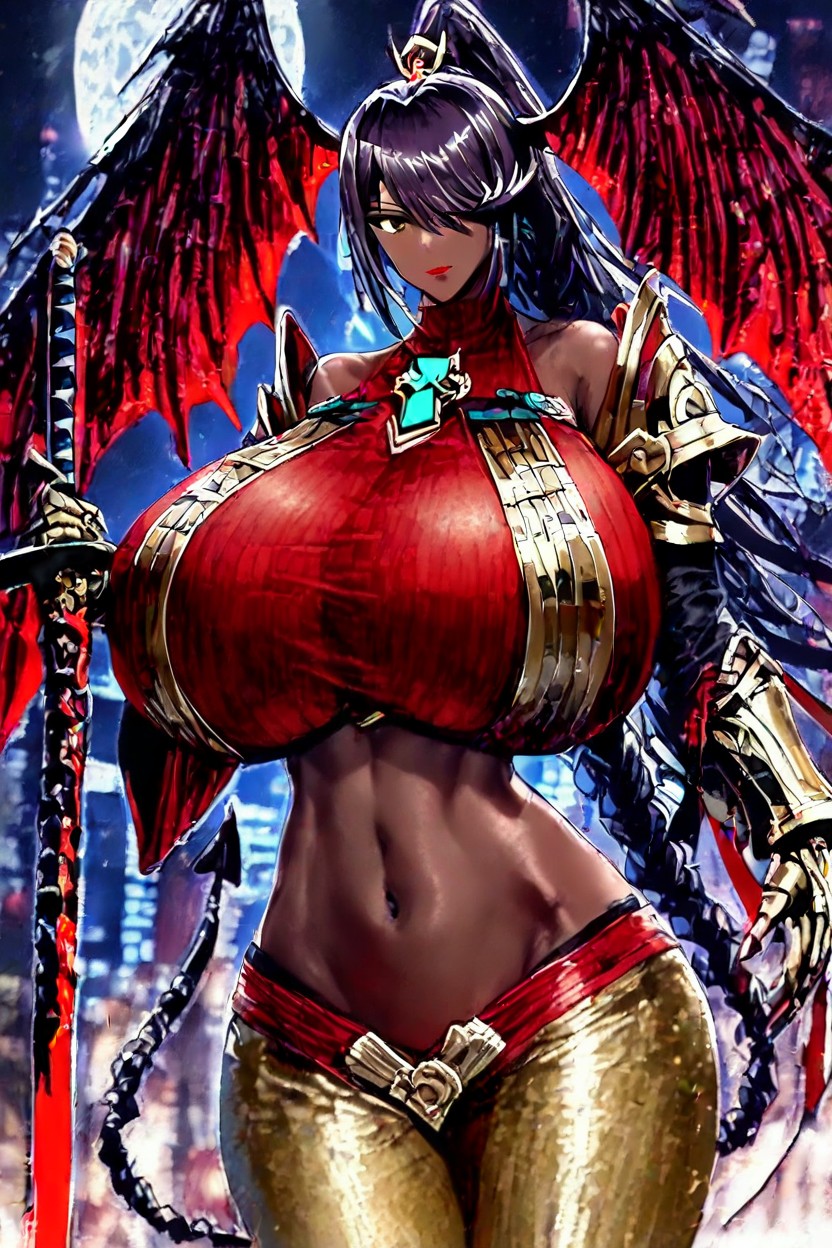 Night, "hibiki Ganaha From The Idolmaster", Huge Sexy Wings Hentai AI Porn