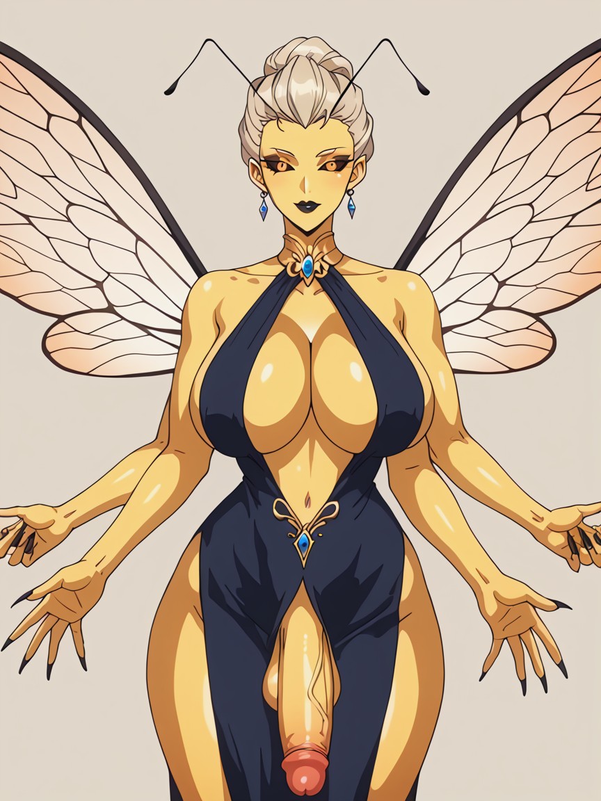 Lusty, Upper Body View Black Freckles Scattered Across The Face, Long Flaccid Black Cock Hentai AI Porn