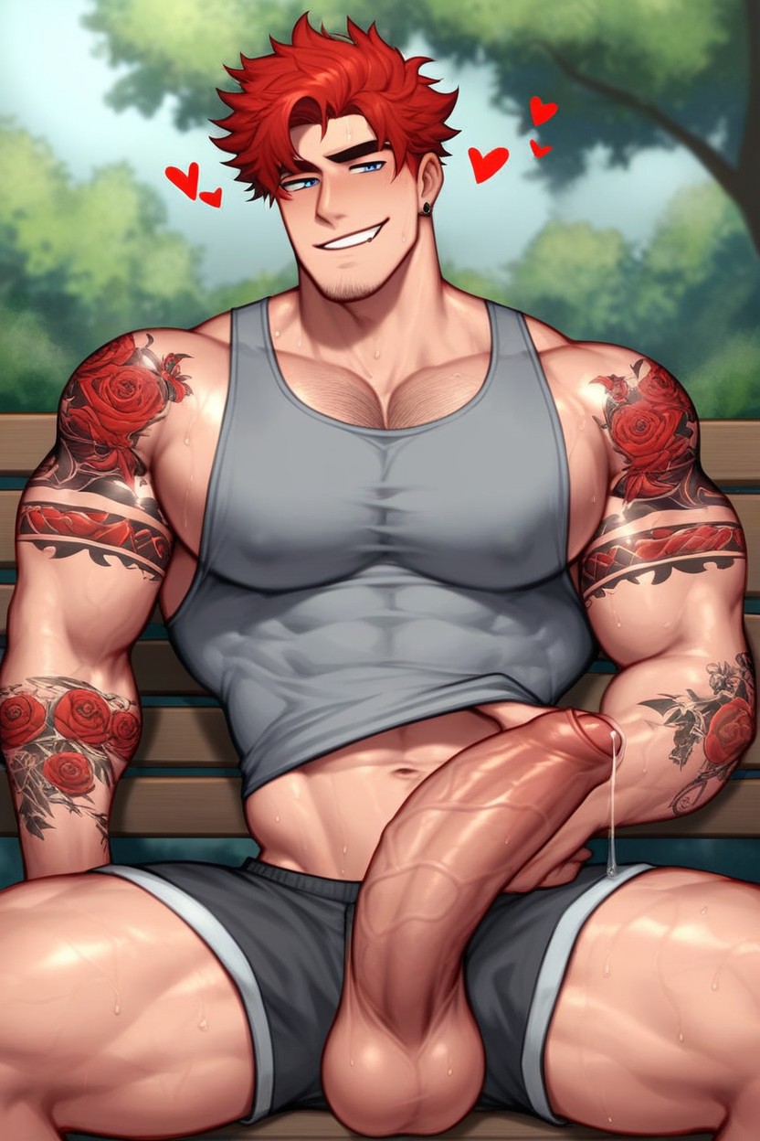 Red Hair, Big Shoulders, Shorts AI Gay Porn