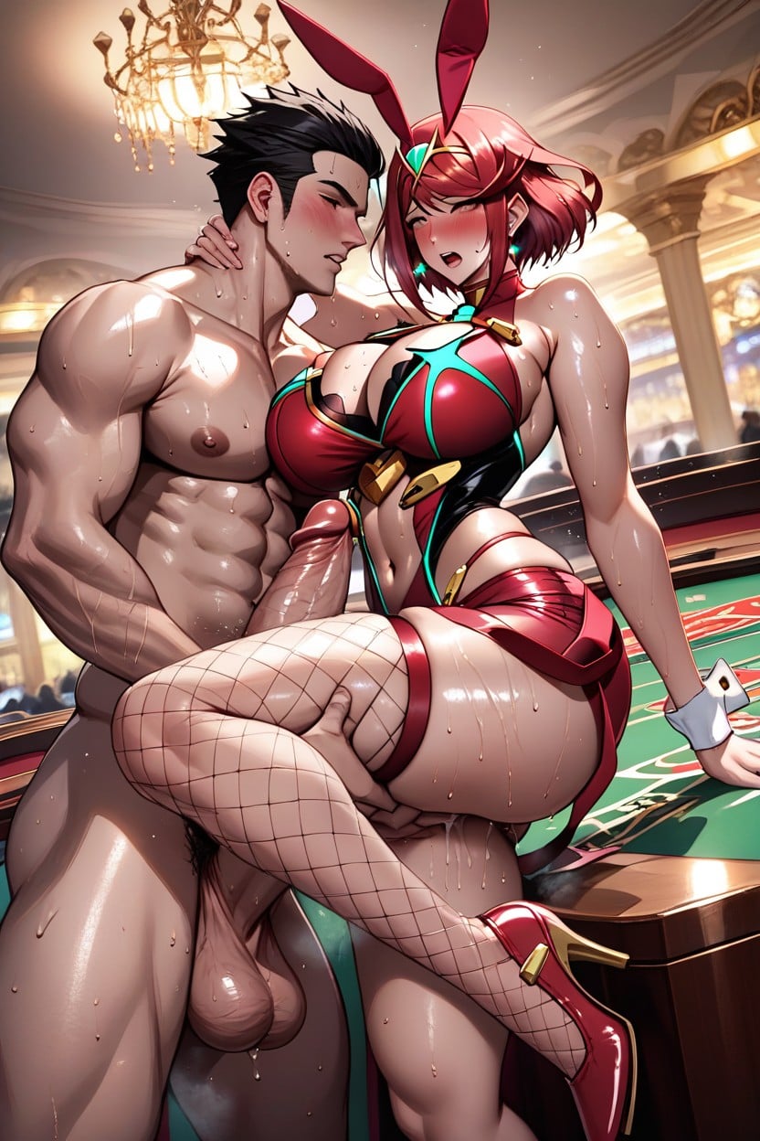 Sweaty Body, Wearing High Heels, Anatomically Accurate Hentai AI Porn