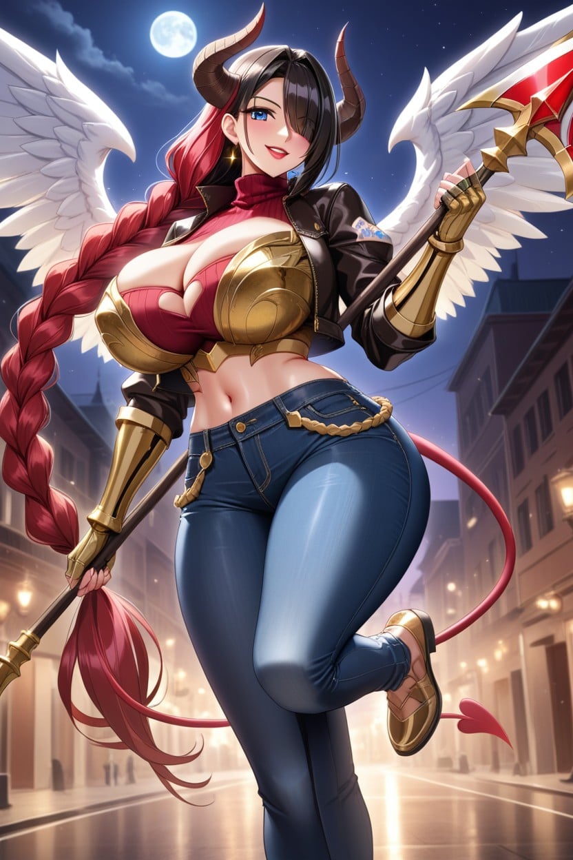 Cleavage Heart Cutout, Huge Ass, Gold Armor Grieves Hentai AI Porn