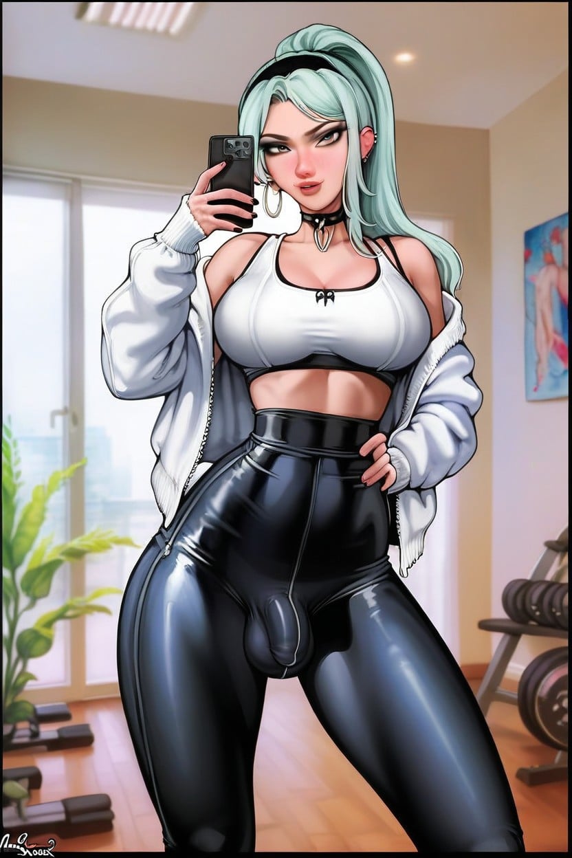Sideboobs, Perfect Skin, Supple Skin Shemale AI Porn