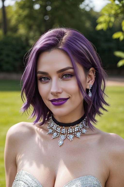 Standing, Her Ears Are Adorned With Dazzling Diamonds, 20+ AI Porn