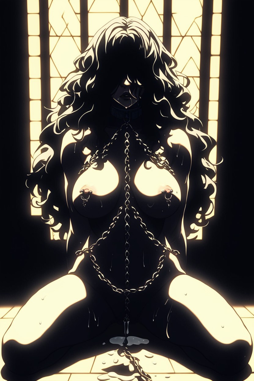 Shadows Obscuring Body And Face, Hyper Saturated Colors, Hyper Color Contrast AI Porn