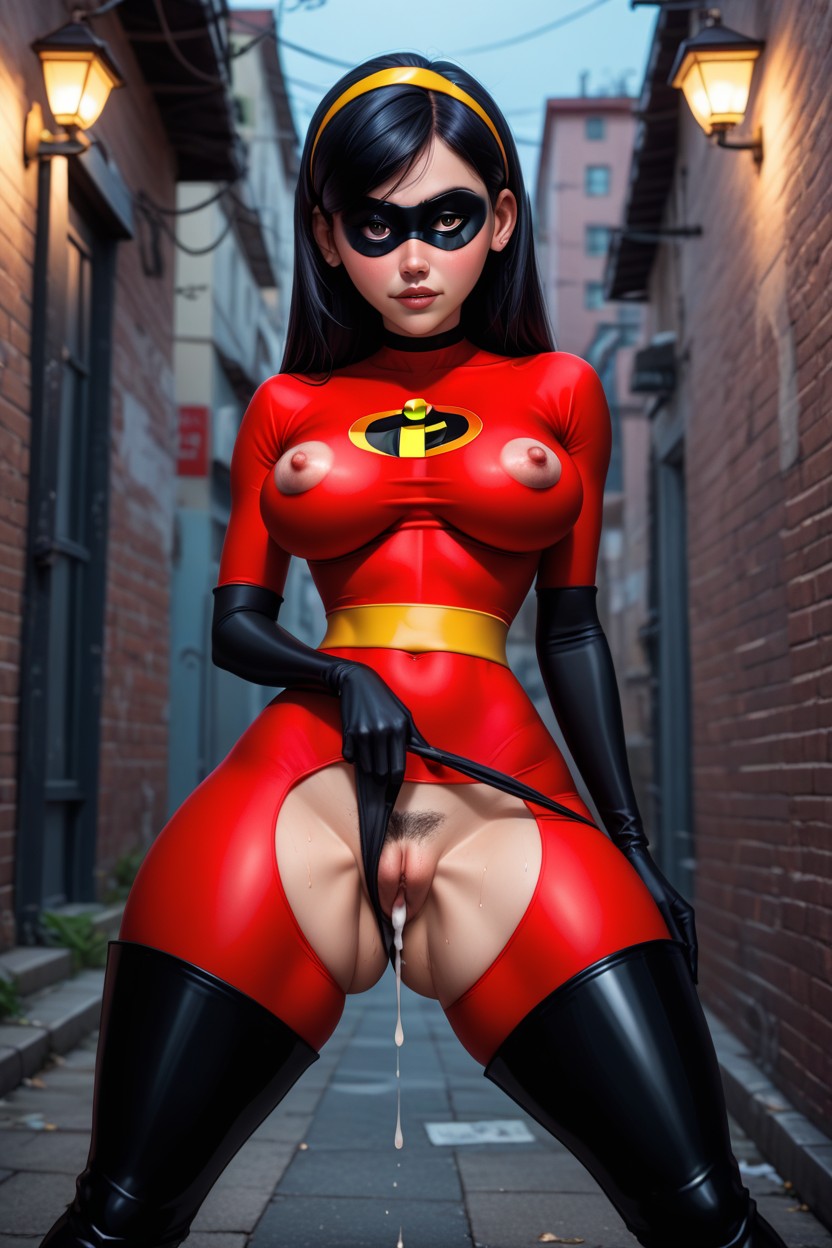 Extremely Beautiful Face, Alleyway, Hourglass Figure Hentai AI Porn