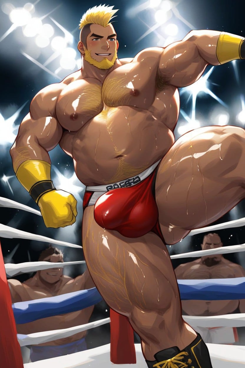 Hyper Cock Outline, Yellow Wristbands, Arm Up AI Gay Porn