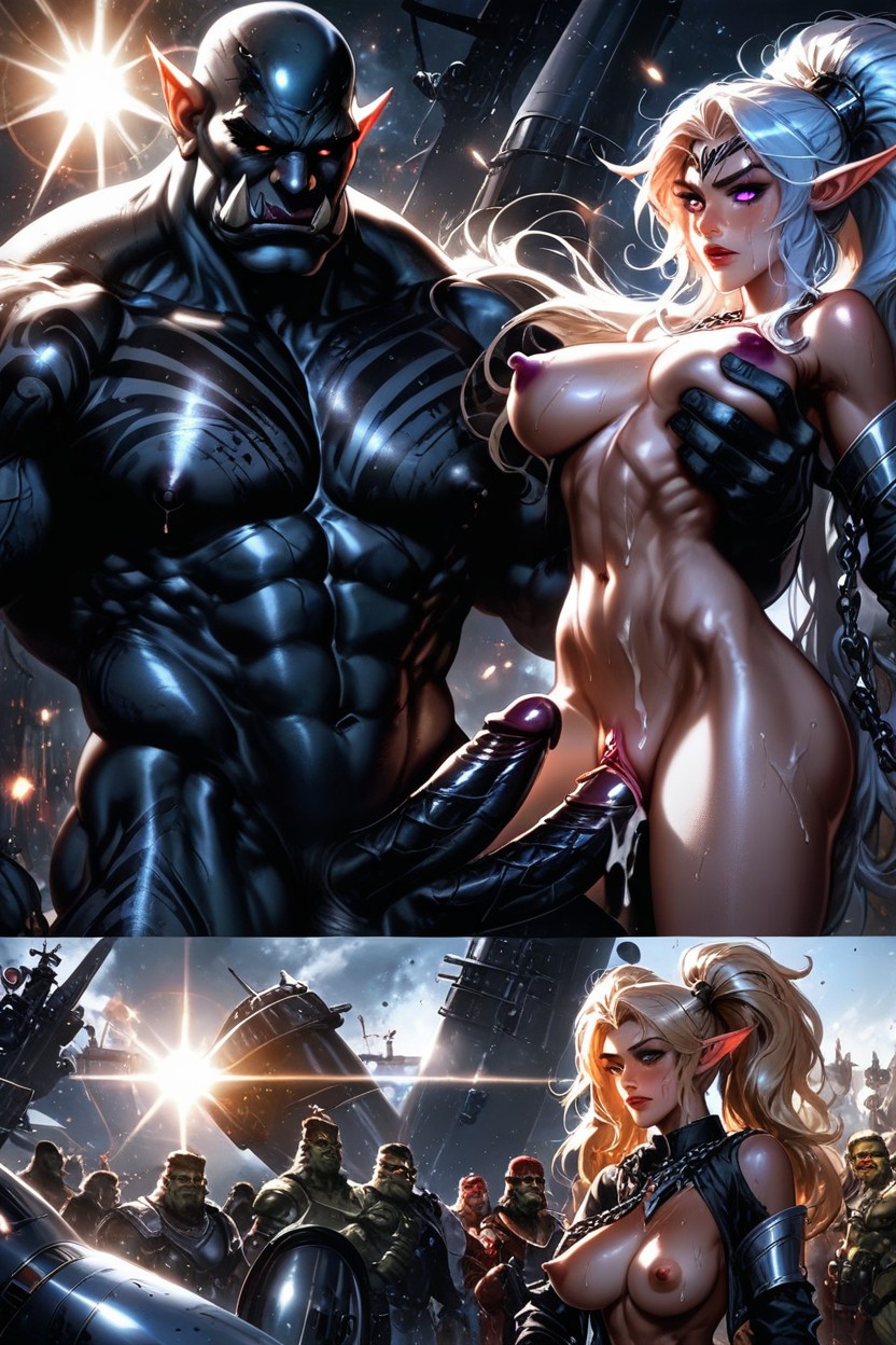 Man Much Larger Than Woman, Perky Tits, Full Body Hentai AI Porn