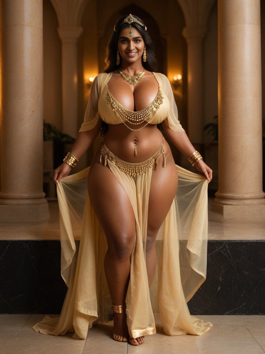 Full Body, 30+, Gold Jewelry Indian AI Porn