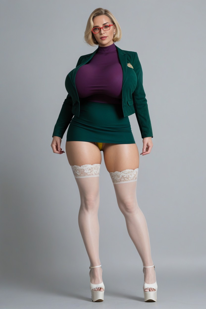 Jacket, Stockings High, Full Body View AI Porn