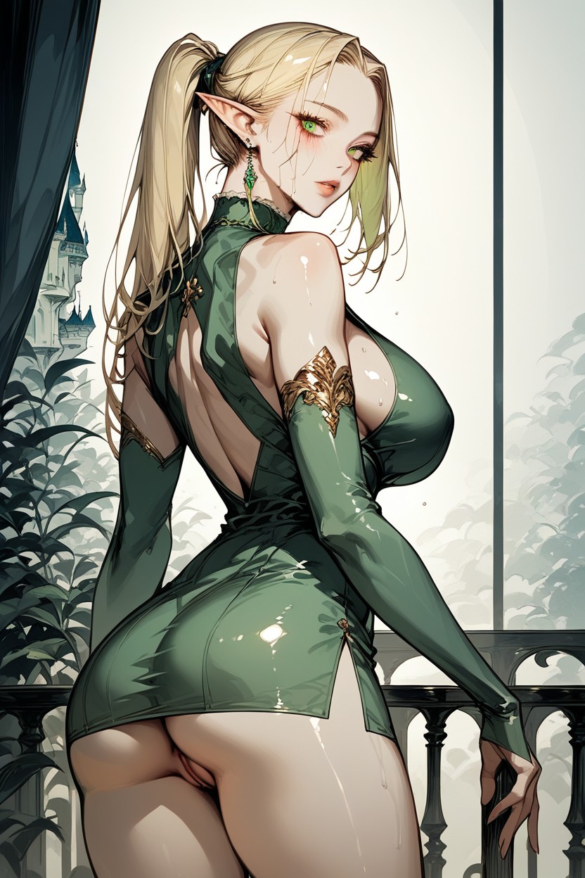 Sideboob, Female, Thighs Exposed Hentai AI Porn