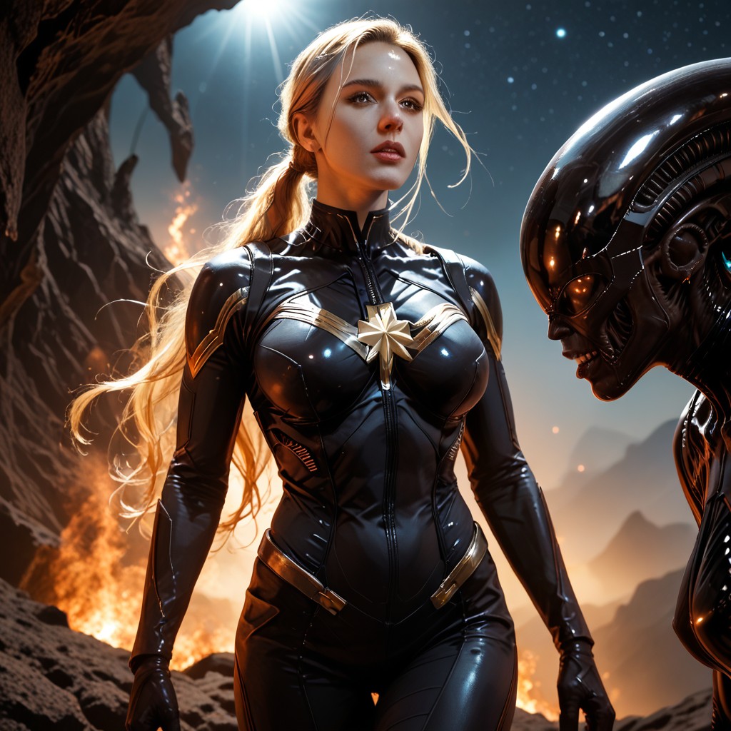 18+, Night, Captain Marvel From Marvel Hentai AI Porn