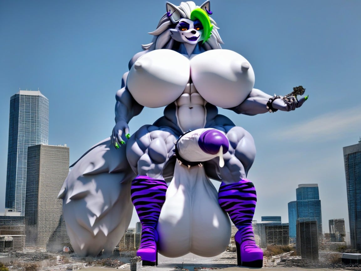 Amazon, Hyper Muscular, Smug Expression Furry AI Porn