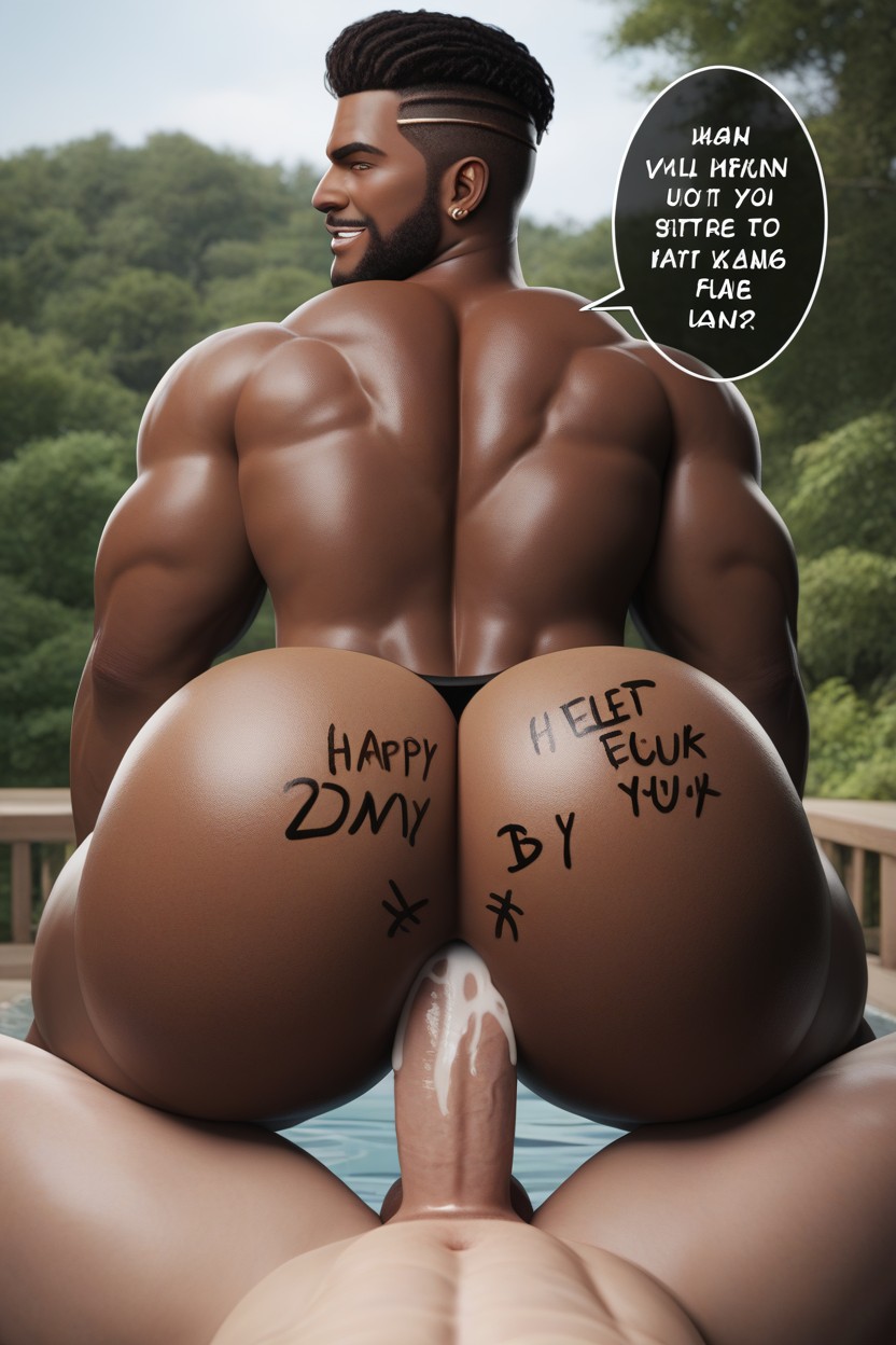 Bottom Kills Racist White Tops With His Hole, Extremely Large Ass, Dominant Bottom AI Gay Porn