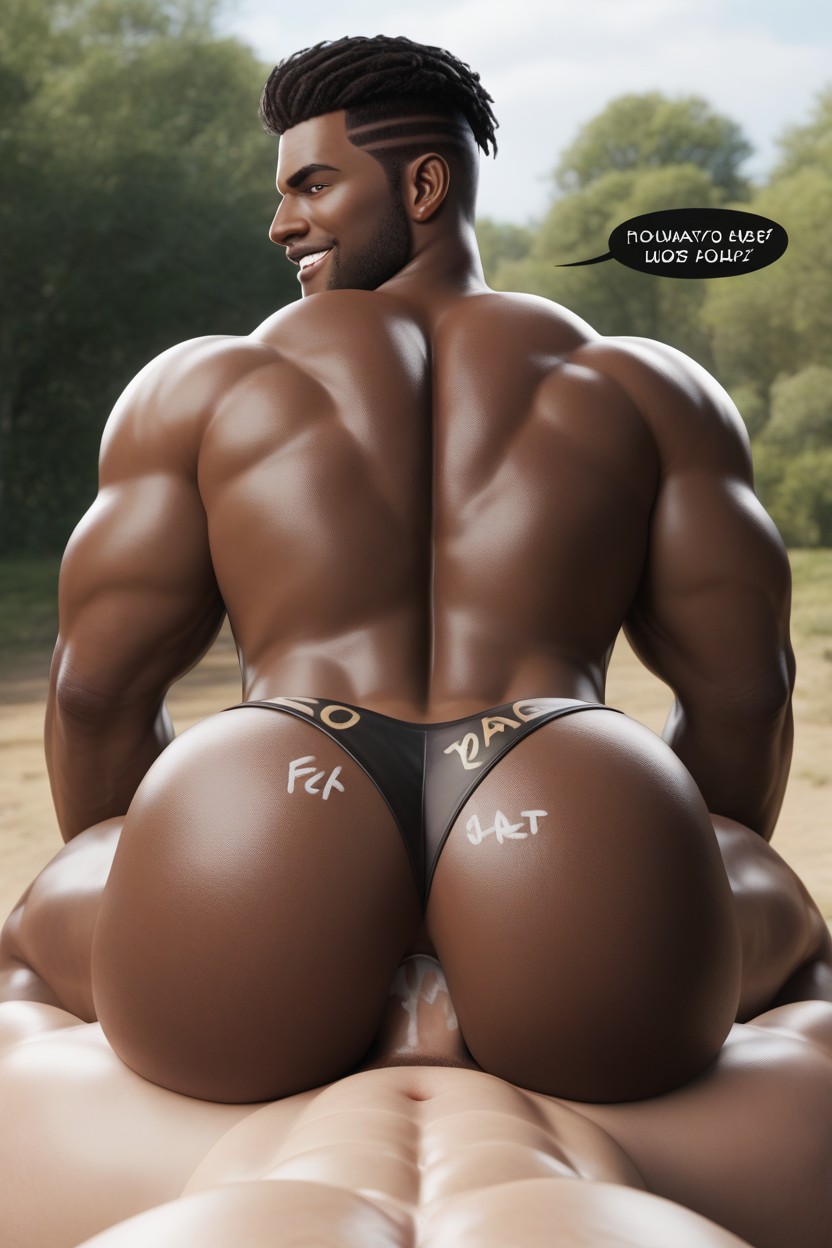 Dom Bottom, Bottom Looks Evil, Outdoors AI Gay Porn