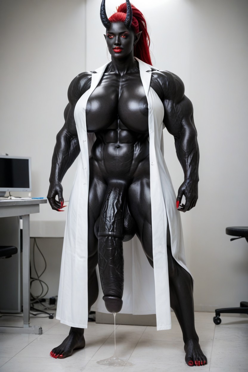 Gigantic Muscle Delts, Black Cock Is Too Big, Standing Shemale AI Porn