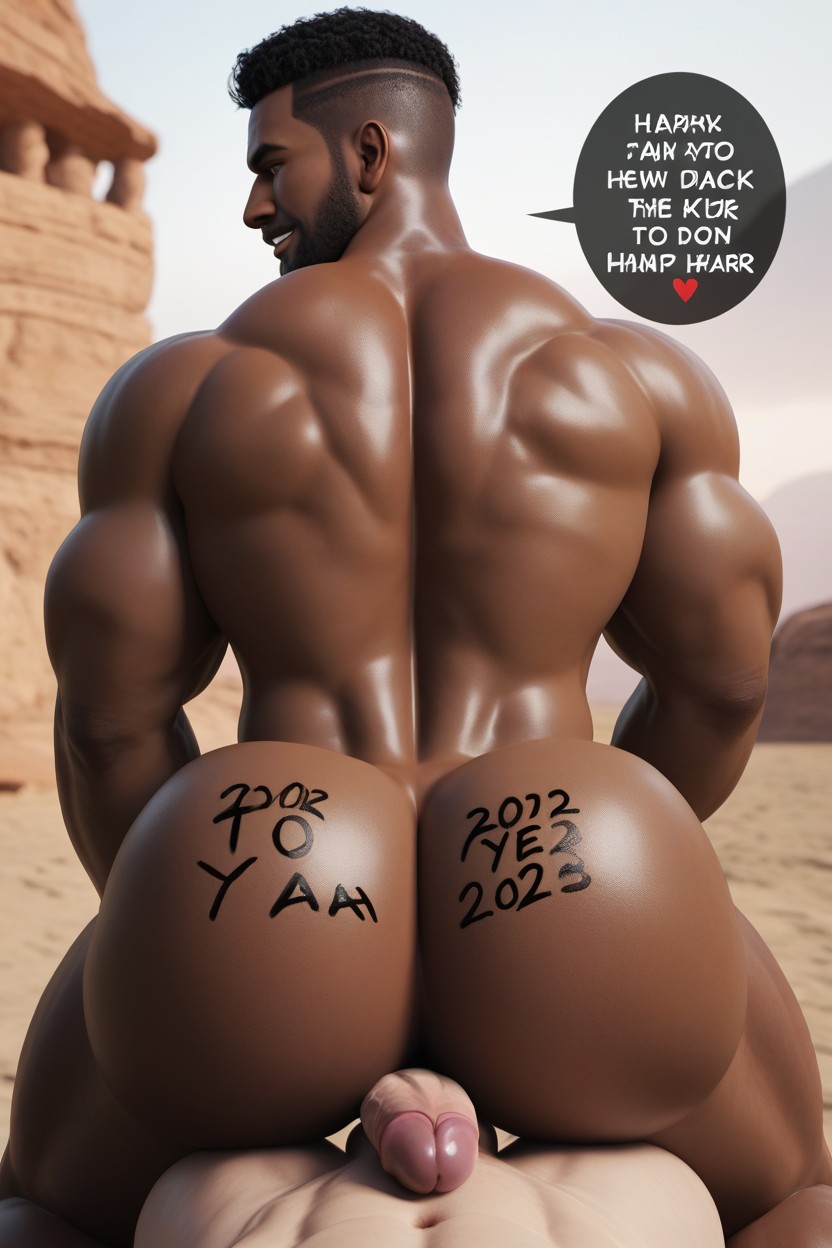 Dom Bottom, Top Is Tied Down, Body Writing AI Gay Porn